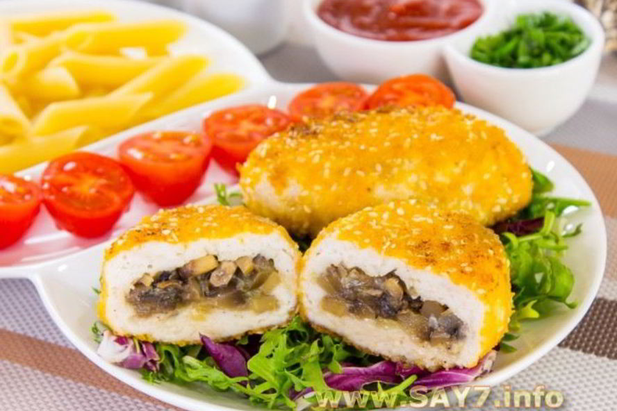 Рецепт котлеты из индейки, фаршированные грибами