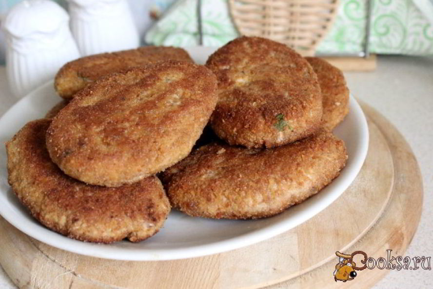 Рецепт котлеты из семги с пшеничными отрубями и кинзой