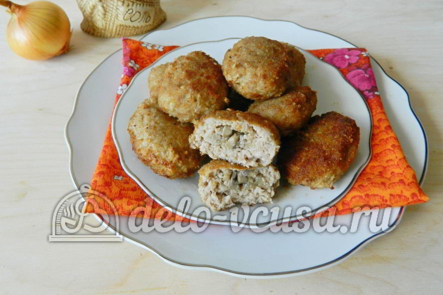 Рецепт котлеты с грибами
