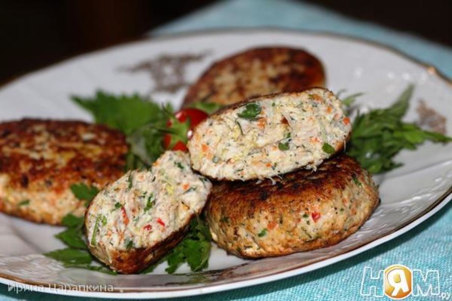 Рецепт куриные котлетки с овощами и творогом