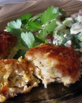 Рубленые куриные котлеты с сыром