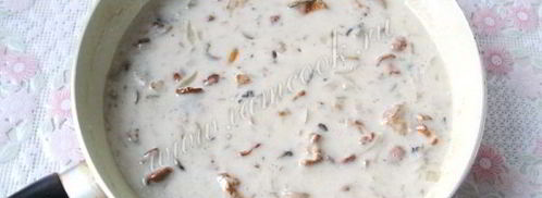 лапша с грибами в сливочном соусе. Шаг 6