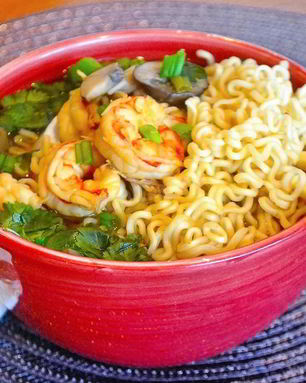 Лапша с креветками