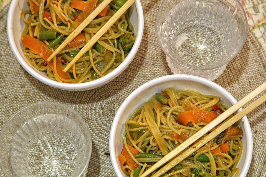 Рецепт лапша с овощами