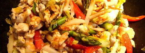 лапша-удон с курицей и креветками. Шаг 3