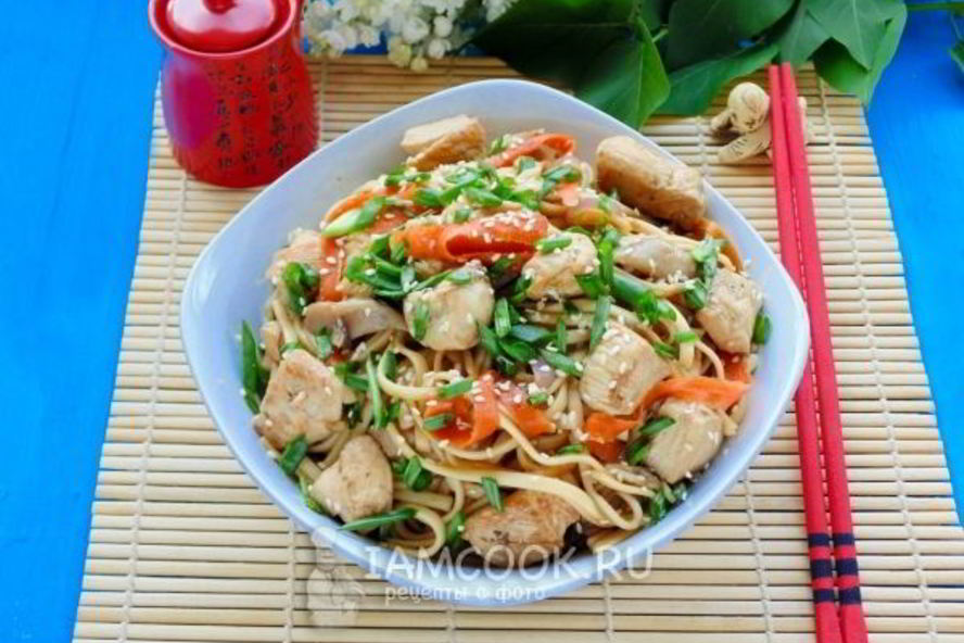Рецепт лапша удон с курицей