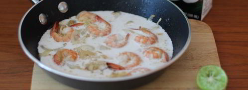 лапша удон в кокосовом молоке с креветками. Шаг 3