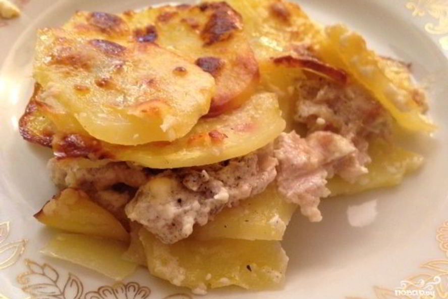 Рецепт картофельная лазанья с фаршем