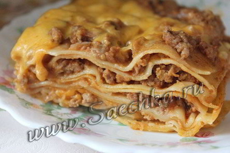 Рецепт лазанья с фаршем