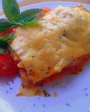 Лазанья с куриным рагу