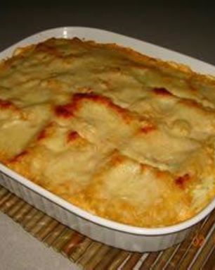 Лазанья с лососем