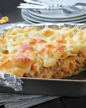 Лазанья с макаронами рожками