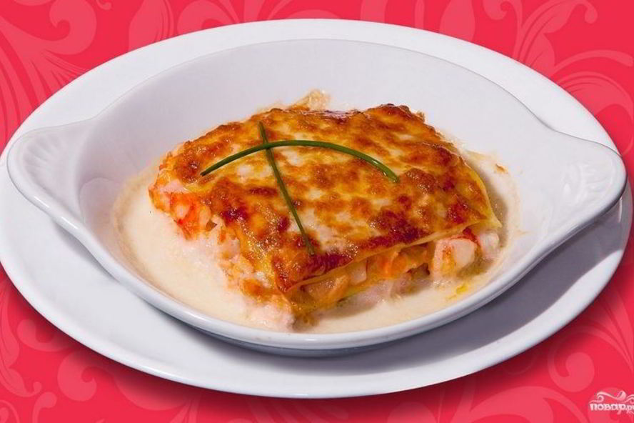 Рецепт лазанья с морепродуктами
