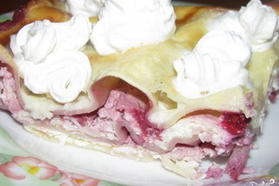 Рецепт лазанья с творогом и ягодами