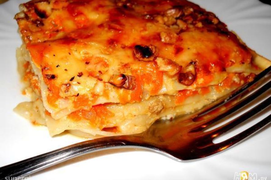 Рецепт лазанья с тыквой и сыром