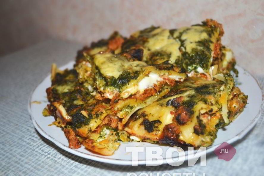 Рецепт лазанья со шпинатом