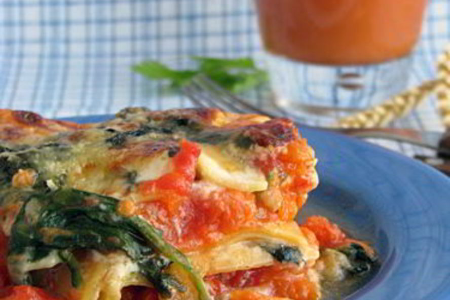 Рецепт овощная лазанья с тыквой и шпинатом