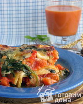 Овощная лазанья с тыквой и шпинатом