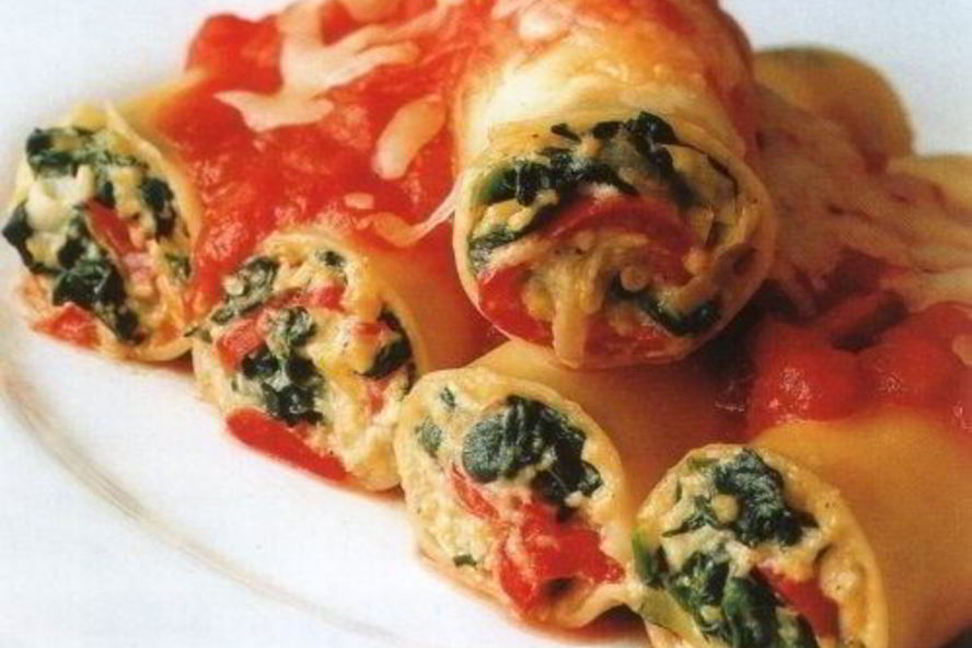 Рецепт каннеллони со шпинатом и моцареллой