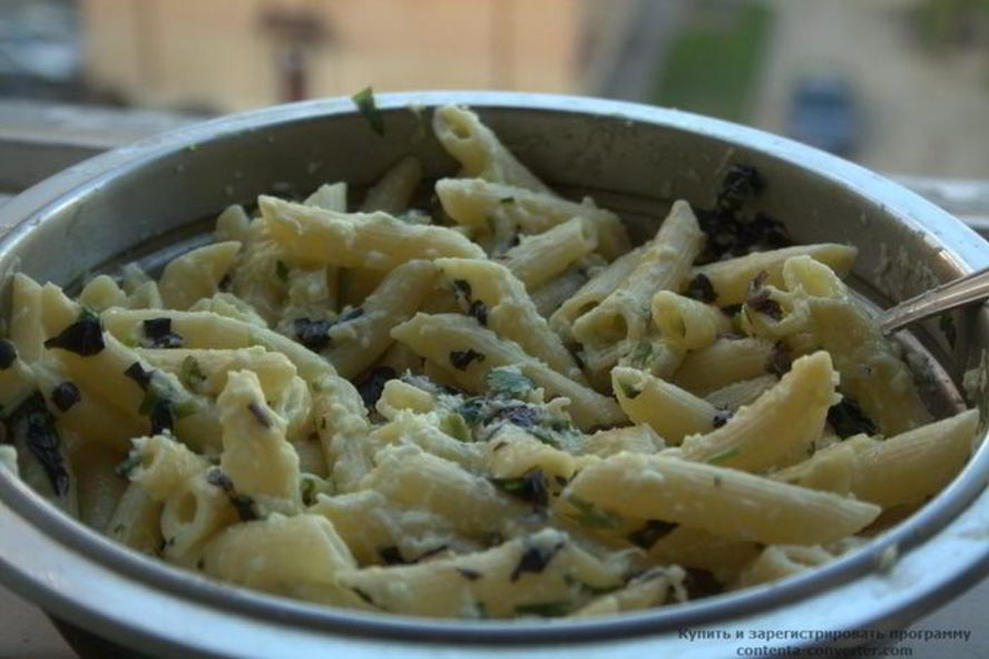 Рецепт макароны пенне с яичным соусом