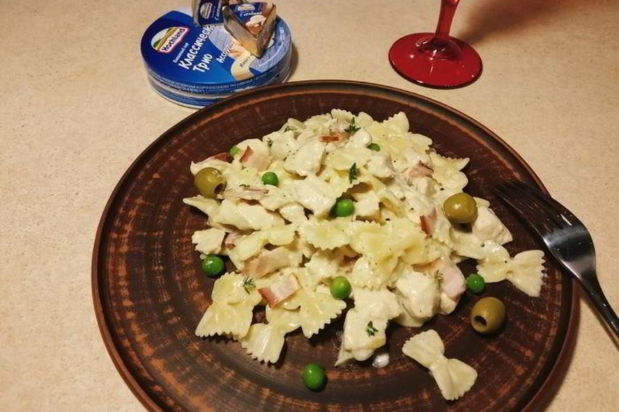 Рецепт паста фарфалле в сырном соусе