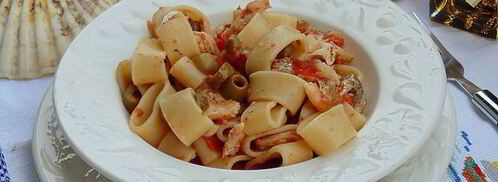 паста каламарата с рыбным соусом. Шаг 7