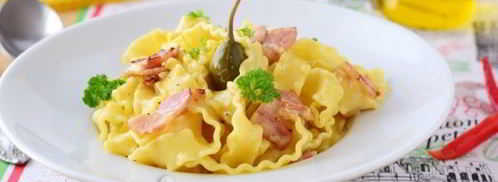 паста карбонара с беконом и сливками. Шаг 13