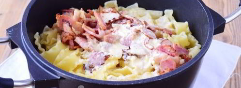 паста карбонара с беконом и сливками. Шаг 11