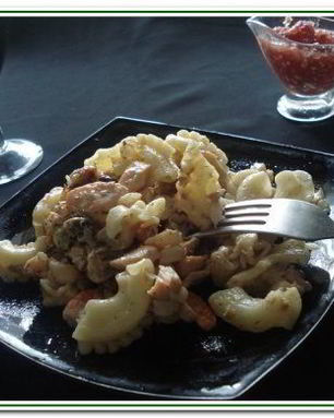 Паста с форелью и морепродуктами