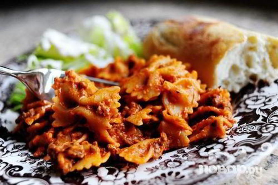 Рецепт паста с индейкой, сыром и сметаной