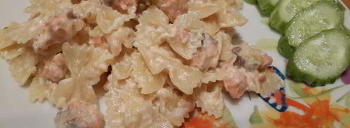 паста с красной рыбой в сливочном соусе. Шаг 9