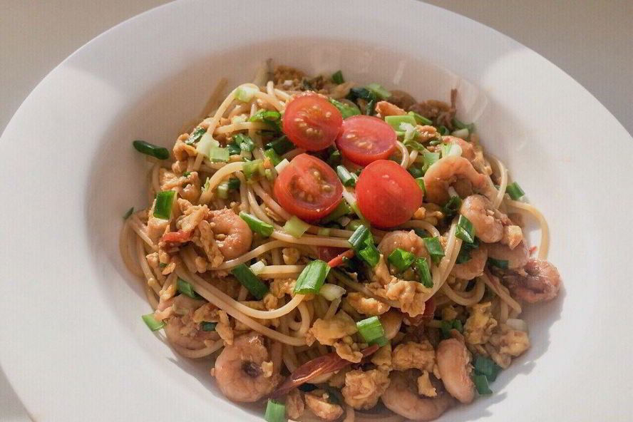 Рецепт паста с креветками и томатами