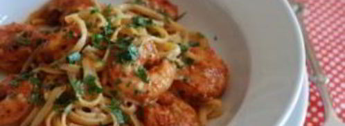 паста с жареными креветками и лимонно-чесночным маслом. Шаг 14