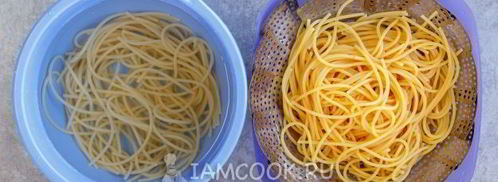 спагетти с грибами в сливочном соусе. Шаг 4