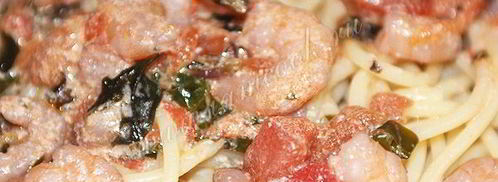 спагетти с креветками в сливочном соусе. Шаг 12