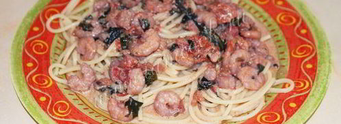 спагетти с креветками в сливочном соусе. Шаг 11