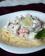 Спагетти с лисичками в сливочном соусе