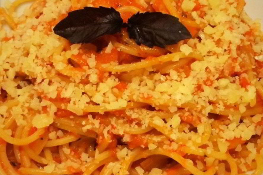 Рецепт спагетти с соусом из печеных перцев