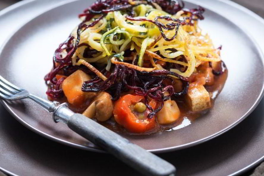 Рецепт спагетти с цуккини, грибами и горохом