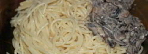 спагетти со сливками и грибами. Шаг 4