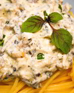 Спагетти со сливочно-грибным соусом Дор-блю