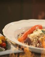 Говядина, томленная в ананасовом соке с рисом