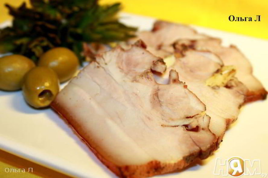 Рецепт грудинка варено-копченая