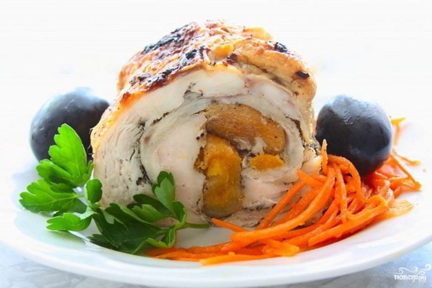 Рецепт индейка с персиками в духовке