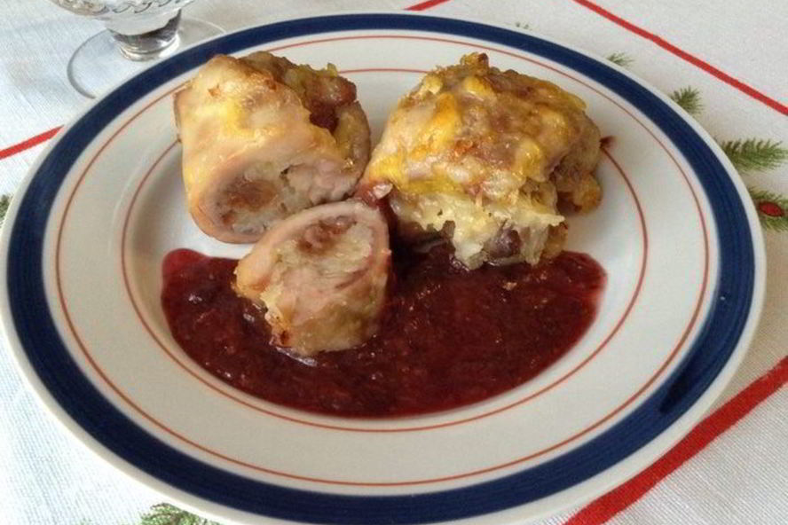 Рецепт куриные бедрышки, фаршированные рисом, сыром и изюмом