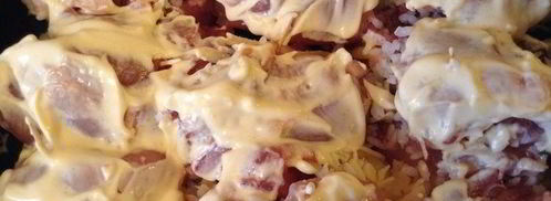 куриные бедрышки, фаршированные рисом, сыром и изюмом. Шаг 6