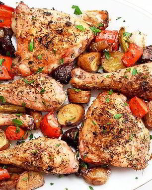 Куриные ножки с овощами