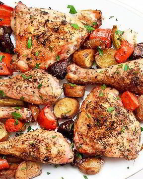 Куриные ножки с овощами