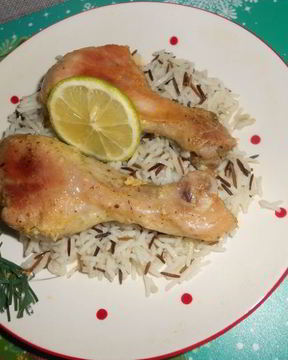 Куриные ножки с рисом в рукаве
