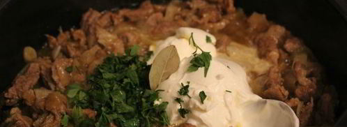 свинина тушеная в сметане с карри-манго. Шаг 5